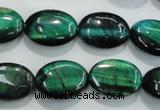 CTE1043 15.5 inches 13*18mm oval dyed green tiger eye beads