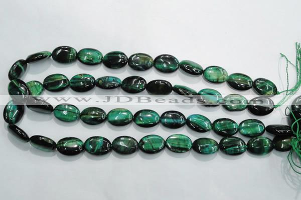 CTE1043 15.5 inches 13*18mm oval dyed green tiger eye beads