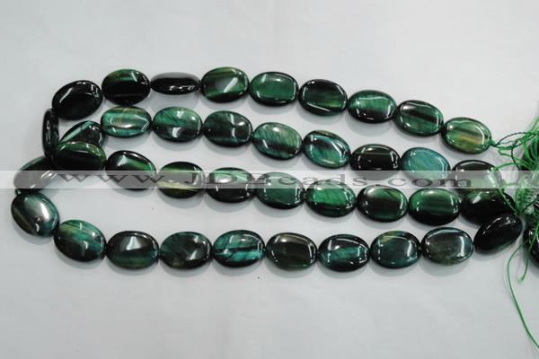 CTE1044 15.5 inches 15*20mm oval dyed green tiger eye beads