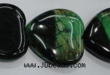 CTE1085 15.5 inches 30*30mm heart dyed green tiger eye beads