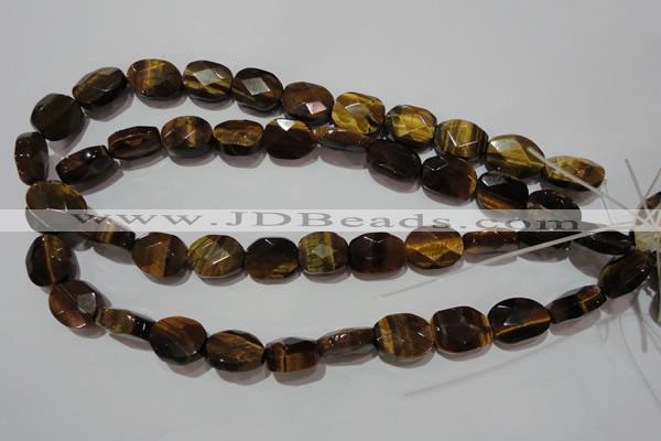 CTE1110 15.5 inches 13*17mm faceted freeform yellow tiger eye beads