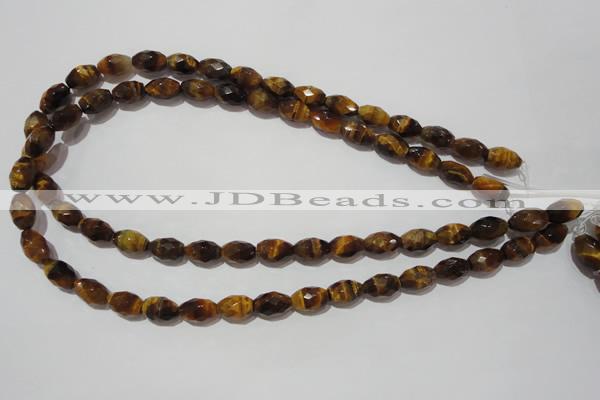 CTE1113 15.5 inches 8*12mm faceted rice yellow tiger eye beads