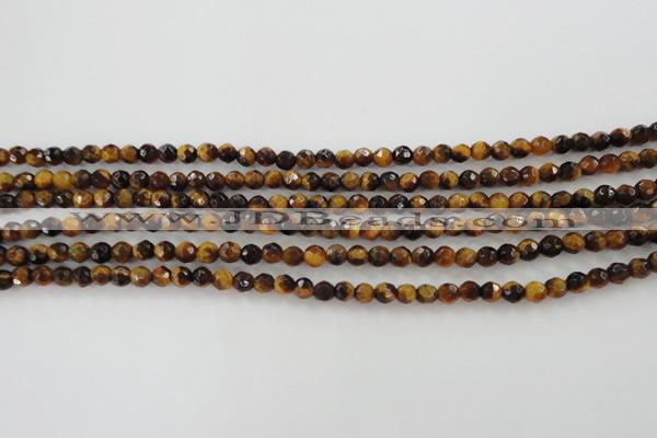 CTE1195 15.5 inches 4mm faceted round yellow tiger eye beads