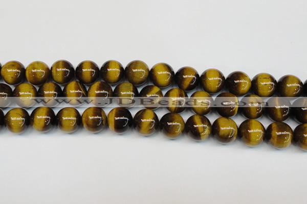 CTE1238 15.5 inches 14mm round A+ grade yellow tiger eye beads