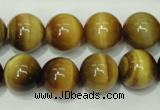 CTE131 15.5 inches 14mm round yellow tiger eye gemstone beads