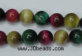 CTE134 15.5 inches 10mm round dyed tiger eye gemstone beads