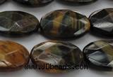 CTE1372 15.5 inches 15*20mm faceted oval yellow & blue tiger eye beads