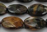 CTE1373 15.5 inches 18*25mm faceted oval yellow & blue tiger eye beads