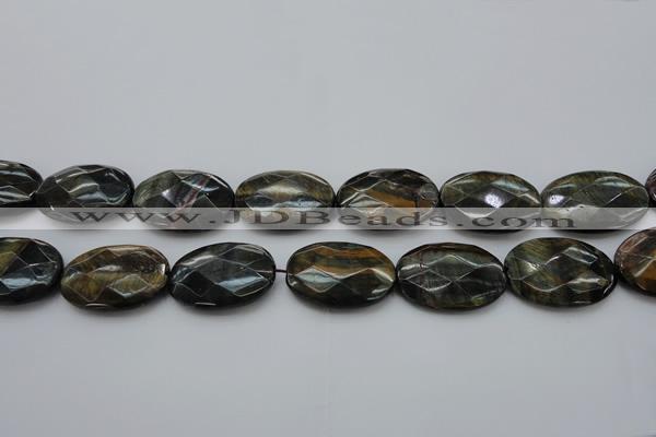 CTE1376 15.5 inches 30*40mm faceted oval yellow & blue tiger eye beads