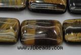 CTE1380 15.5 inches 15*20mm rectangle yellow & blue tiger eye beads