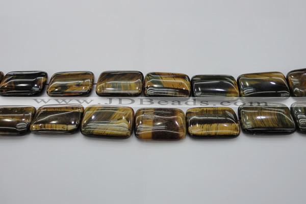 CTE1382 15.5 inches 22*30mm rectangle yellow & blue tiger eye beads