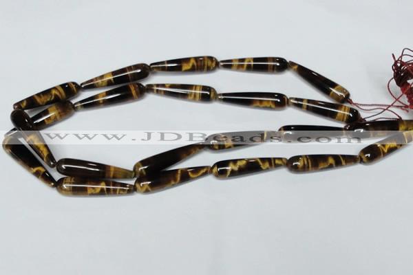 CTE154 15.5 inches 8*35mm teardrop yellow tiger eye gemstone beads