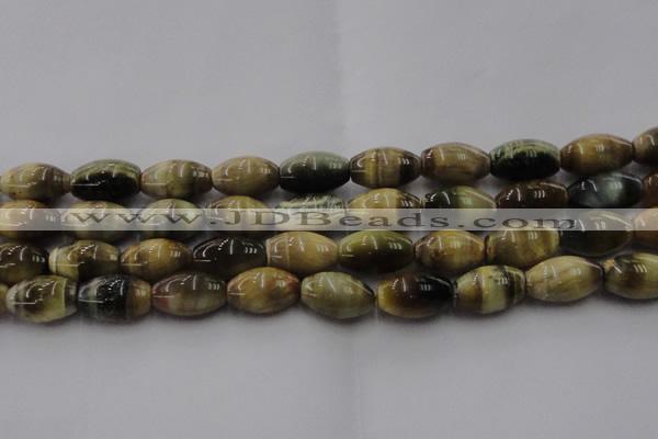 CTE1556 15.5 inches 13*18mm rice golden & blue tiger eye beads wholesale