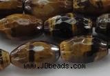 CTE1582 15.5 inches 12*16mm faceted rice yellow tiger eye beads