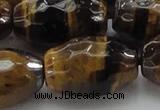 CTE1585 15.5 inches 18*25mm faceted rice yellow tiger eye beads