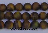 CTE1811 15.5 inches 6mm round matte yellow iron tiger beads