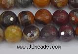 CTE1821 15.5 inches 10mm faceted round red iron tiger beads