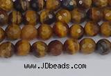 CTE1826 15.5 inches 4mm faceted round yellow tiger eye beads