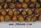 CTE1827 15.5 inches 6mm faceted round yellow tiger eye beads