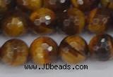 CTE1829 15.5 inches 10mm faceted round yellow tiger eye beads