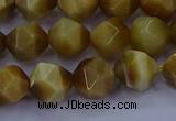 CTE1902 15.5 inches 8mm faceted nuggets golden tiger eye beads