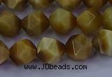 CTE1903 15.5 inches 10mm faceted nuggets golden tiger eye beads