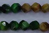 CTE1928 15.5 inches 10mm faceted nuggets colorful tiger eye beads