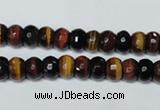 CTE200 15.5 inches 4*6mm faceted rondelle red & yellow tiger eye beads