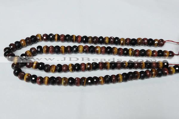 CTE200 15.5 inches 4*6mm faceted rondelle red & yellow tiger eye beads