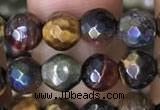 CTE2001 15.5 inches 6mm faceted round AB-color mixed tiger eye beads