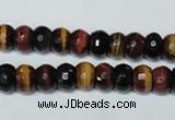 CTE201 15.5 inches 5*8mm faceted rondelle red & yellow tiger eye beads