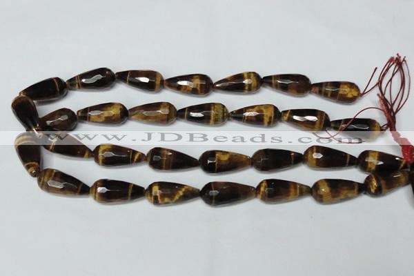 CTE205 15.5 inches 12*26mm faceted teardrop yellow tiger eye beads