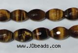 CTE207 15.5 inches 8*10mm faceted rice yellow tiger eye beads