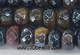 CTE2102 15.5 inches 5*8mm faceted rondelle AB-color mixed tiger eye beads