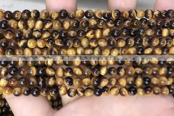 CTE2156 15.5 inches 4mm round yellow tiger eye gemstone beads