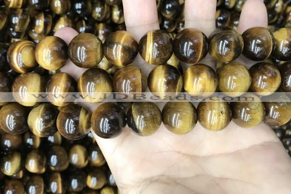 CTE2163 15.5 inches 16mm round yellow tiger eye gemstone beads