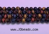 CTE2222 15.5 inches 12mm round colorful tiger eye gemstone beads