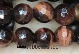 CTE2237 15.5 inches 6mm faceted round red tiger eye beads