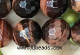 CTE2239 15.5 inches 10mm faceted round red tiger eye beads