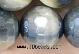 CTE2263 15 inches 12mm faceted round AB-color golden & blue tiger eye beads