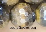 CTE2268 15 inches 12mm faceted round AB-color yellow tiger eye beads