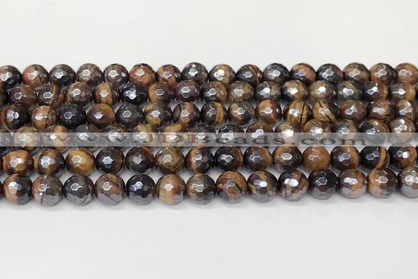 CTE2271 15 inches 8mm faceted round AB-color yellow tiger eye beads