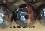 CTE2277 15 inches 10mm faceted round AB-color red tiger eye beads