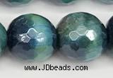 CTE2291 15 inches 12mm faceted round AB-color green tiger eye beads