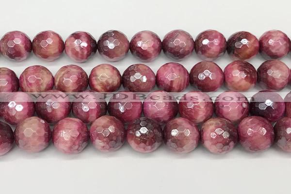 CTE2292 15 inches 12mm faceted round AB-color red tiger eye beads