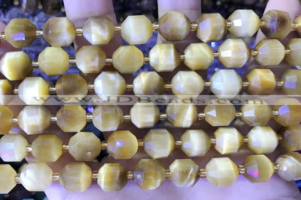 CTE2295 15 inches 9*10mm faceted golden tiger eye beads