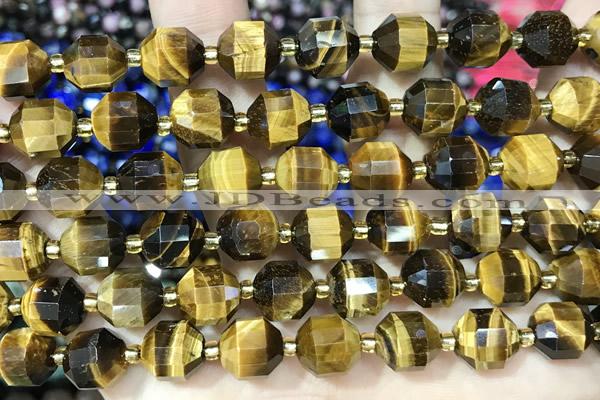 CTE2297 15 inches 9*10mm faceted yellow tiger eye beads