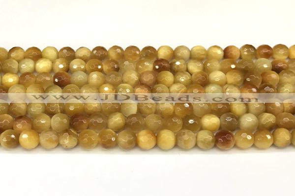 CTE2315 15 inches 6mm faceted round golden tiger eye beads