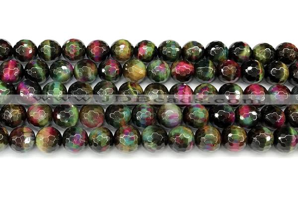 CTE2439 15 inches 10mm faceted round mixed tiger eye beads