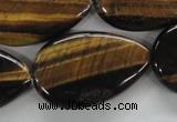 CTE308 15.5 inches 22*34mm flat teardrop yellow tiger eye gemstone beads